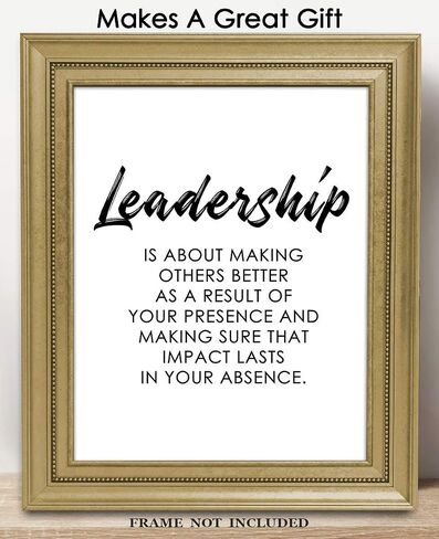 Motivational Wall Art Office Decor for Men & Women: "Leader is About Making Others Better" 11x14 Inspirational, Motivational Poster & Positive Affirmations Wall Decor for Kids in Kuwait