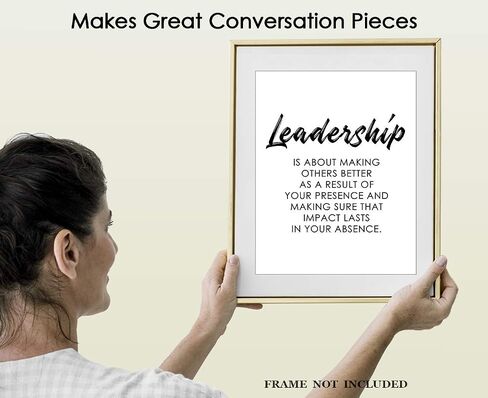 Motivational Wall Art Office Decor for Men & Women: "Leader is About Making Others Better" 11x14 Inspirational, Motivational Poster & Positive Affirmations Wall Decor for Kids in Kuwait