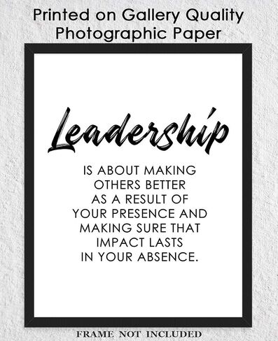 Motivational Wall Art Office Decor for Men & Women: "Leader is About Making Others Better" 11x14 Inspirational, Motivational Poster & Positive Affirmations Wall Decor for Kids in Kuwait