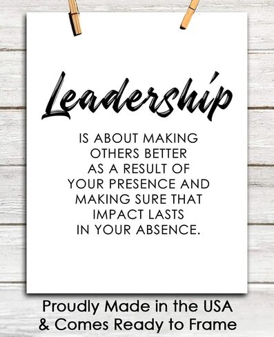 Motivational Wall Art Office Decor for Men & Women: "Leader is About Making Others Better" 11x14 Inspirational, Motivational Poster & Positive Affirmations Wall Decor for Kids in Kuwait