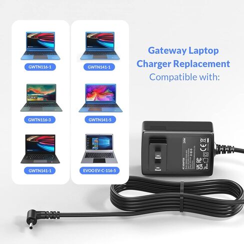 شاحن إمداد الطاقة 12 فولت 2 أمبير لأجهزة الكمبيوتر المحمول البوابة GWTN141-1 GWTN141-5 GWTN116-1 GWTN116-3 GWTN133-1 GWTN-156-11 GWTC116-1 GWTC116-2 GWNC21524 in Kuwait