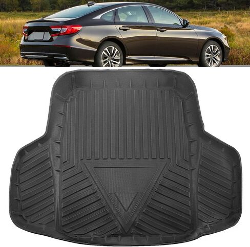 MotorFansClub Cargo Liner مناسب لسيارة Honda Accord Sedan 2018 2019 2020 علبة بطانة صندوق السيارة شديدة التحمل من المطاط الخلفي لمنطقة الشحن حصيرة مقاومة للماء وسجادة أرضية in Saudi Arabia