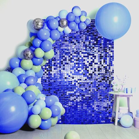 Shimmer Wall Backdrop Shimmer Wall Panels for Halloween- 24 Panels Square Sequin Shimmer Backdrop for Birthday Decorations Wedding & Graduation Party Supplies. in Saudi Arabia
