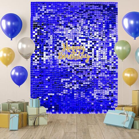Shimmer Wall Backdrop Shimmer Wall Panels for Halloween- 24 Panels Square Sequin Shimmer Backdrop for Birthday Decorations Wedding & Graduation Party Supplies. in Saudi Arabia