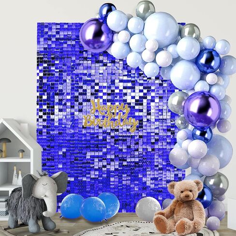 Shimmer Wall Backdrop Shimmer Wall Panels for Halloween- 24 Panels Square Sequin Shimmer Backdrop for Birthday Decorations Wedding & Graduation Party Supplies. in Saudi Arabia
