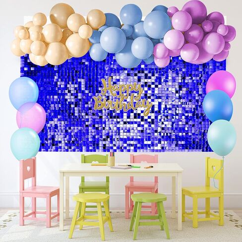 Shimmer Wall Backdrop Shimmer Wall Panels for Halloween- 24 Panels Square Sequin Shimmer Backdrop for Birthday Decorations Wedding & Graduation Party Supplies. in Saudi Arabia