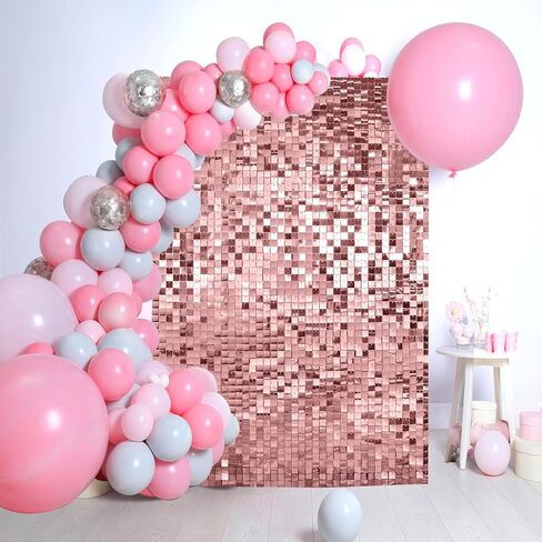 Shimmer Wall Backdrop Shimmer Wall Panels for Halloween- 24 Panels Square Sequin Shimmer Backdrop for Birthday Decorations Wedding & Graduation Party Supplies. in Saudi Arabia