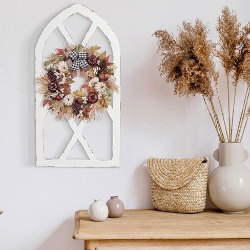 EMASION 2-Pack 16 x 31 Inches Rustic White Window Frame Wall Decor, Farmhouse Wood Window Pane, Vintage Country Decorations for Home, Living Room, Bedroom in Saudi Arabia