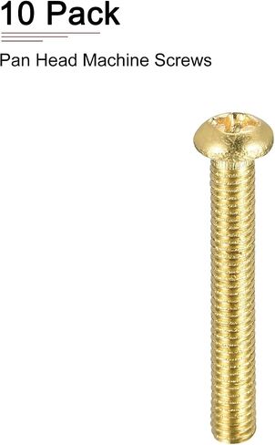 براغي ماكينة فيليبس النحاسية M3x20mm(DxL) - 10 عبوات - جيدة لصناعة الآلات - برغي تثبيت رأس المقلاة - لون نحاسي in Saudi Arabia