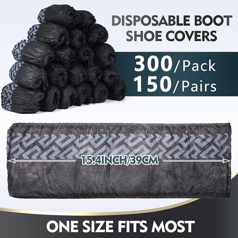 Zhanmai 300 Pack Disposable Boot Shoe Covers Non Slip Disposable Shoe Covers Large Foot Booties for Shoe Covers Indoors Contractors Floor Carpet Protectors Shoe Coverings, One Size Fits Most (Pink) in Saudi Arabia