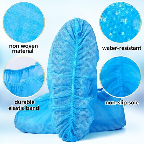 Zhanmai 300 Pack Disposable Boot Shoe Covers Non Slip Disposable Shoe Covers Large Foot Booties for Shoe Covers Indoors Contractors Floor Carpet Protectors Shoe Coverings, One Size Fits Most (Pink) in Saudi Arabia