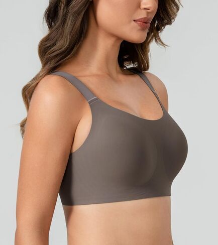 Lemorosy Women's Wirefree Seamless Bralettes Full Coverage Lift Push Up Comfort Everyday Bra in Saudi Arabia