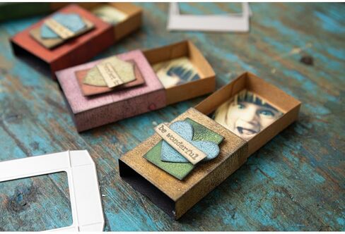 مجموعة قوالب Sizzix Thinlits - حزمة Vault Matchbox من Tim Holtz مع حقيبة أمان MCB - مجموعة من قطعتين، صغيرة in Kuwait