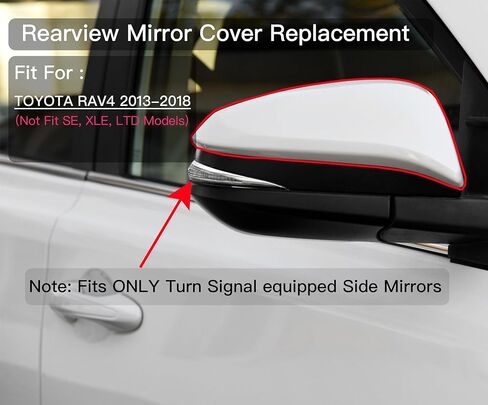 غطاء غطاء مرآة الجانب الأيمن للراكب متوافق مع تويوتا راف 4 2013-2018 أبيض لؤلؤي in Kuwait