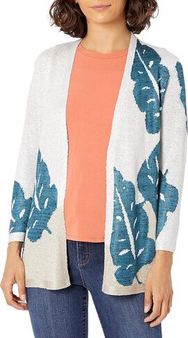 NIC+ZOE Women's Petite Falling Fronds Cardigan in Saudi Arabia