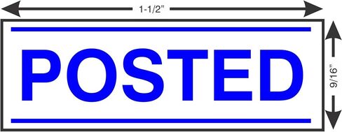 AS-IMP1125B - Posted w/Upper and Lower Bars, Blue Ink, Heavy Duty Commerical Self-Inking Rubber Stamp, 9/16" x 1-1/2" Impression in Saudi Arabia