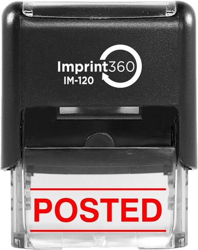 AS-IMP1125B - Posted w/Upper and Lower Bars, Blue Ink, Heavy Duty Commerical Self-Inking Rubber Stamp, 9/16" x 1-1/2" Impression in Saudi Arabia