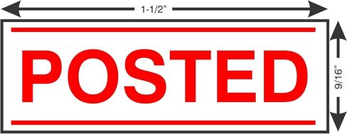 AS-IMP1125B - Posted w/Upper and Lower Bars, Blue Ink, Heavy Duty Commerical Self-Inking Rubber Stamp, 9/16" x 1-1/2" Impression in Saudi Arabia