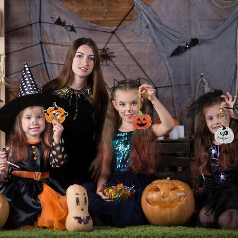 Whaline 8Pcs Halloween Diamond Drawing Keychain Kit DIY Handmade Cartoon Pumpkin Monster Vampire Mummy Cat Diamond Drawing Pendent Rhinestone Mosaic Making Full Drill Diamond Key Chain for Crafts in Saudi Arabia