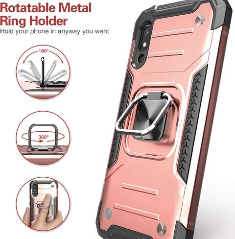 for Galaxy A10E Case with Screen Protector,Shockproof Drop Test Cover with Car Mount Kickstand Lightweight Protective Cover for Galaxy A10E,Red in Saudi Arabia