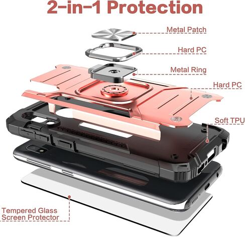 for Galaxy A10E Case with Screen Protector,Shockproof Drop Test Cover with Car Mount Kickstand Lightweight Protective Cover for Galaxy A10E,Red in Saudi Arabia