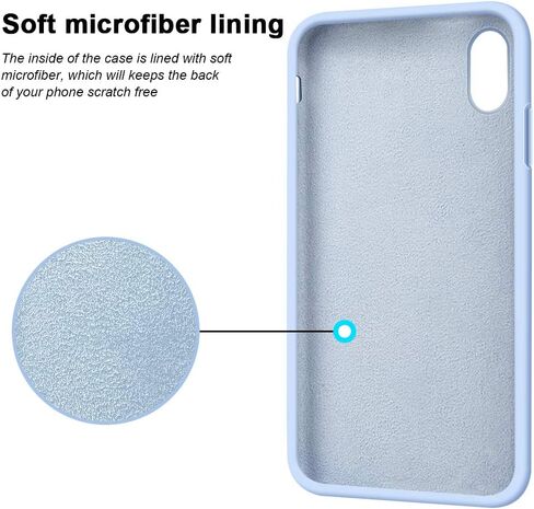 حافظة Anuck iPhone XR، حافظة هاتف من مطاط جل السيليكون الناعم مع بطانة من الألياف الدقيقة المضادة للخدش، غطاء حماية كامل الجسم مقاوم للصدمات لهاتف Apple iPhone XR 6.1 بوصة 2018 - أزرق فاتح in Kuwait