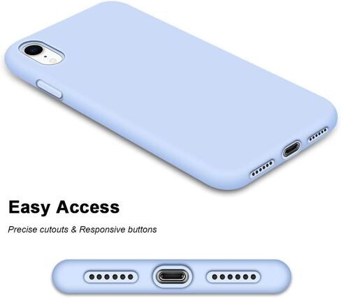 حافظة Anuck iPhone XR، حافظة هاتف من مطاط جل السيليكون الناعم مع بطانة من الألياف الدقيقة المضادة للخدش، غطاء حماية كامل الجسم مقاوم للصدمات لهاتف Apple iPhone XR 6.1 بوصة 2018 - أزرق فاتح in Kuwait