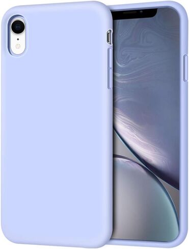 iPhone XR Case, Anuck Soft Silicone Gel Rubber Bumper Phone Case with Anti-Scratch Microfiber Lining Hard Shell Shockproof Full-Body Protective Case Cover for Apple iPhone XR 6.1" 2018 - Light Blue in Saudi Arabia