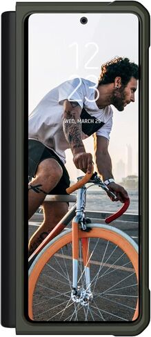 URBAN ARMOR GEAR UAG Designed for Samsung Galaxy Z Fold3 5G (2021) Case Civilian Sleek Ultra-Thin Shock-Absorbent Protective Cover, Black in Saudi Arabia