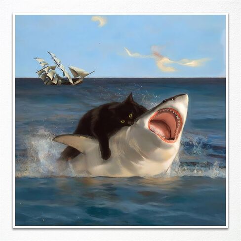 Generic Funny Bathroom Wall Art, Black Cat on Toilet Poster, Cute Animal Bathroom Print Canvas, Black Fat Cat Picture for Wall, Tell Someone Who Gives A Shit Bathroom Sign 12x12in Framed in Saudi Arabia