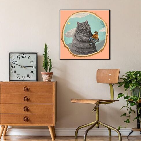 Generic Funny Bathroom Wall Art, Black Cat on Toilet Poster, Cute Animal Bathroom Print Canvas, Black Fat Cat Picture for Wall, Tell Someone Who Gives A Shit Bathroom Sign 12x12in Framed in Saudi Arabia