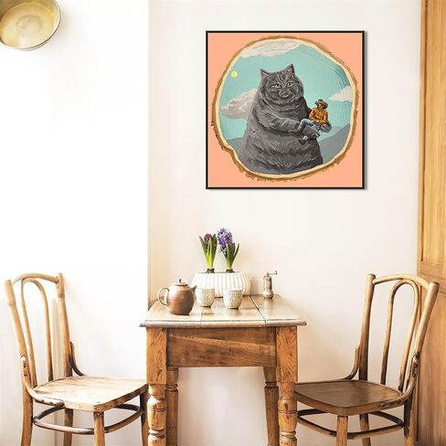 Generic Funny Bathroom Wall Art, Black Cat on Toilet Poster, Cute Animal Bathroom Print Canvas, Black Fat Cat Picture for Wall, Tell Someone Who Gives A Shit Bathroom Sign 12x12in Framed in Saudi Arabia