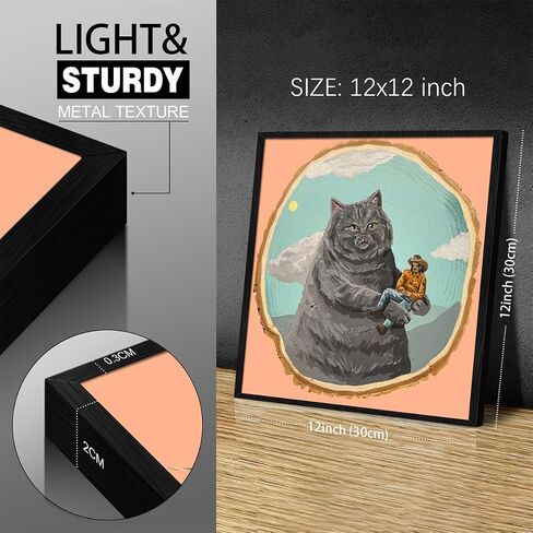Generic Funny Bathroom Wall Art, Black Cat on Toilet Poster, Cute Animal Bathroom Print Canvas, Black Fat Cat Picture for Wall, Tell Someone Who Gives A Shit Bathroom Sign 12x12in Framed in Saudi Arabia