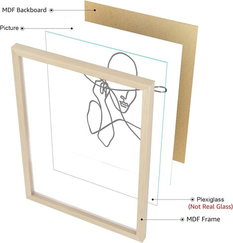 ArtbyHannah 11x14 Inch Black Framed Wall Art Set of 3 Minimalist Line Wall Art Frames for Home Decoration in Saudi Arabia