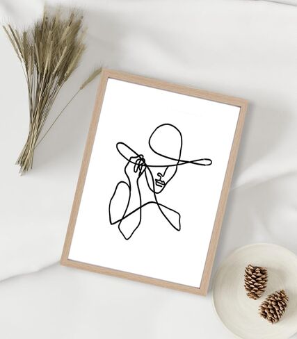 ArtbyHannah 11x14 Inch Black Framed Wall Art Set of 3 Minimalist Line Wall Art Frames for Home Decoration in Saudi Arabia