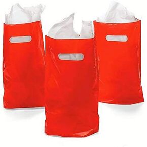 Rhode Island Novelty Red Plastic Bags 50 Count
