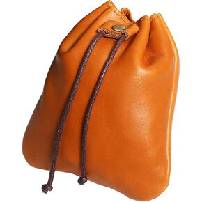 Genuine Leather Drawstring Pouch, Small Coin Purse Change Holder, Multipurpose ​Medicine Tobacco waist Bag