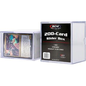 BCW Card Slider Box - 2 Pack | Premium Trading Card Storage | Sturdy, Stackable, Crystal-Clear Design for Magic The Gathering, Football, Basketball, Baseball Card (150 Card, 2 Pack)
