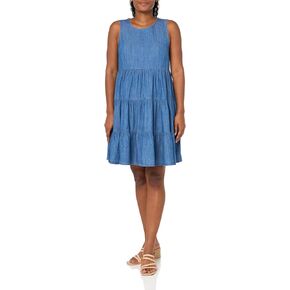 Tommy Hilfiger Women's Tencel Sleeveless Tiered Dress