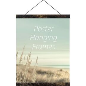 Magnetic poster frame 20x20 20x24 20x28 20x30 Poster frames, picture frames, poster hangers for walls no damage,poster hanger 20 inch,wall art hanger(20", Antique Brown)