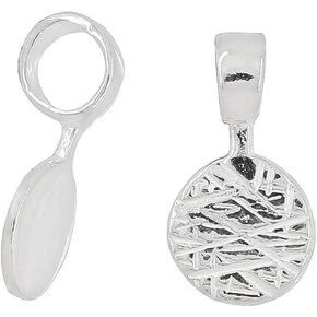 egemmall 10PC Sterling Silver Glue on Pendant Bail ap.8x16mm with 4.2mm Hole