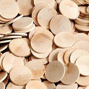 Wood Discs and Blank Tokens for Crafts 1-1/2 x 1/8 inch Wooden Coins Pack of 500 Unfinished Wood Circles by Woodpeckers