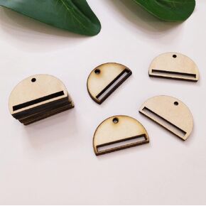 30PCS Half-circle Wood Earring Blanks, Macrame Earring Blanks,DIY Project Wood, Macrame Supplies Wood Earrings (1.3'')