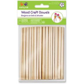 Multicraft Imports Krafty Kids 344861 CW536 Craftwood Natural Dowel, 0.13in by 4in, 100-Piece