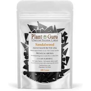 Sandalwood Charcoal Incense Cones 1" TOPFLOW - 100 Pack Bulk - Natural Scented Cones Handmade Hand Dipped