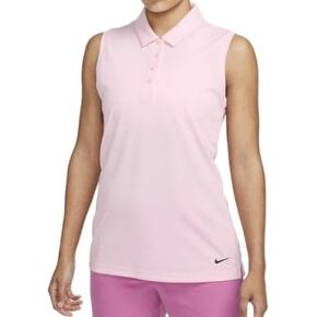 Nike Women's Dri-Fit Victory Sleeveless Polo Soft Pink, Medium-X-Large