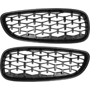 X AUTOHAUX Front Hood Bumper Grille Grill for BMW Z4 E89 2009-2016 No.51137181547/51137181548 Front Bumper Kidney Grille Grill Diamond Star Black 1 Pair