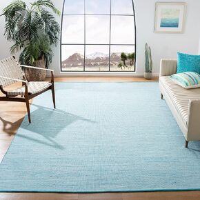 SAFAVIEH Montauk Collection Runner Rug - 2'3" x 8', Aqua & Blue, Handmade Flat Weave Cotton, Ideal for High Traffic Areas in Living Room, Bedroom (MTK250J)