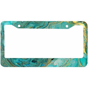 Leopard Print Decorative License Plate Frame Wild Animal Cheetah Texture Car Tag Cover Aluminum Auto License Plate Holder for Men Women