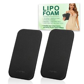 Lipo Side Foam Pads, Women Lipo Foam Lateral Protectors, Abdominal Compression Lipo Board for Tummy Tuck & Liposuction Post Surgery Recovery, Use with Post Liposuction Surgery Garments (2Pcs, Black)